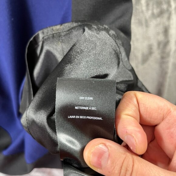 Tahari Dress Womens Size 8 Blue Black Dilana Lined Colorblock Sheath Bodycon - Picture 13 of 14